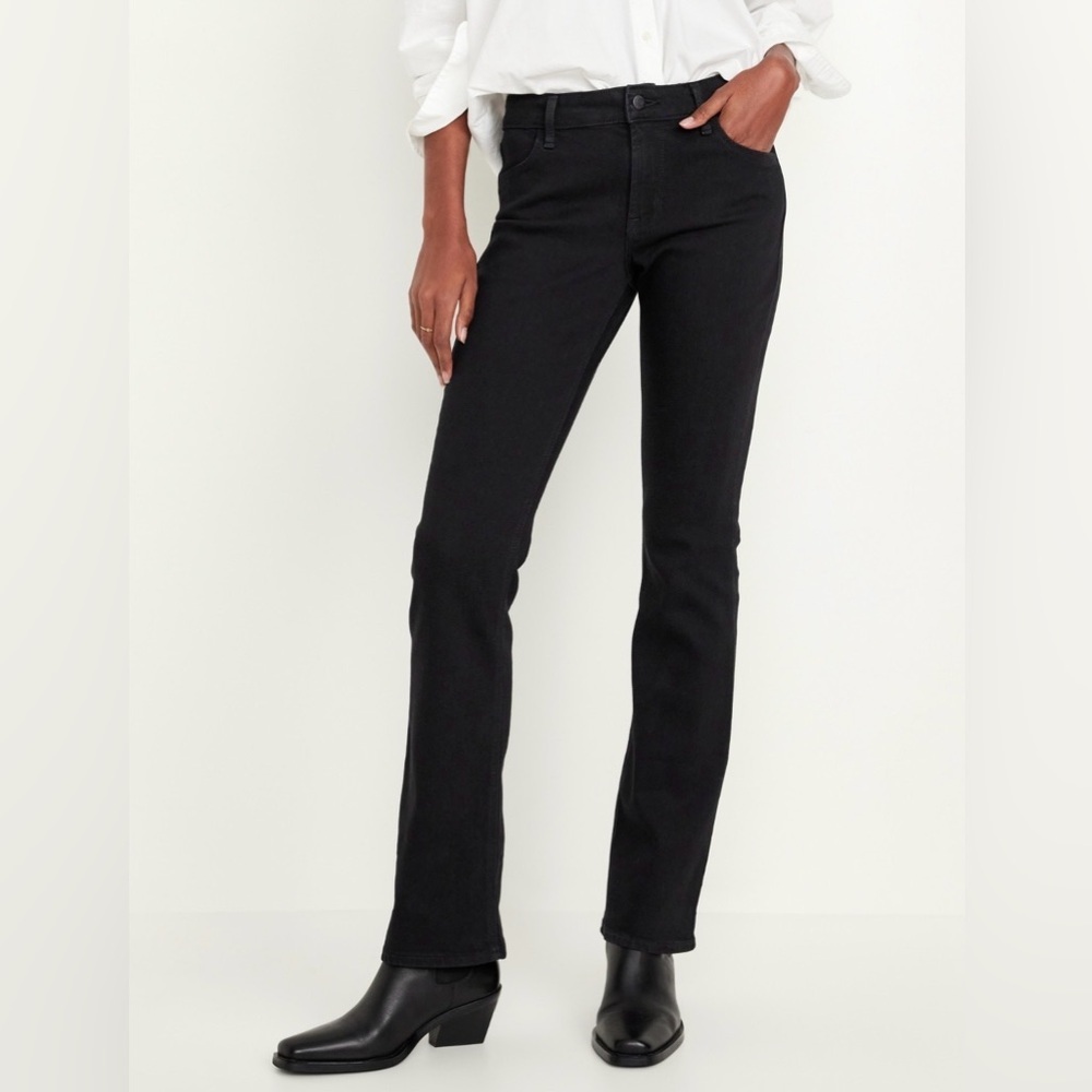 Old Navy Black Mid-Rise Wow Boot-Cut Jeans Size 12 Short - Picture 2 of 7